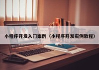 小程序开发入门案例（小程序开发实例教程）